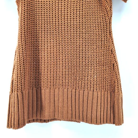 Soft Surroundings Womens PM Wool City Sweater Dress Brown Double Button Tunic - Picture 11 of 11